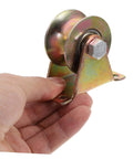 Two Pack Be Beefy Heavy Duty Pulley Blocks For Rope Sliding Door Track System, industrial-grade fixed pulley held in hand