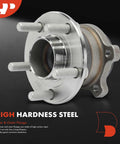 Rear Wheel Bearing And Hub Assembly For Ford Transit Connect 2019 2020 2021 2022 2023 5 Lug 4 Bolt Holes Left Or Right Fit OEM Quality No ABS Sensor Beefed Up Wheel Hub Replacement For A Solid Ride, high hardness steel, side view