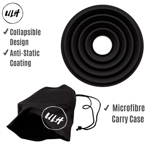 Ultimate Lens Hood For DSLR Cameras, Anti Reflection Rubber Hood, Universal Fit 49mm To 82mm Filter Thread, durable hood with case