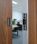 4 Pack Heavy Duty Door Roller Catch Kit With Strike Plate, Silent Ball Catch, Top Of Door Mount on interior wooden door.