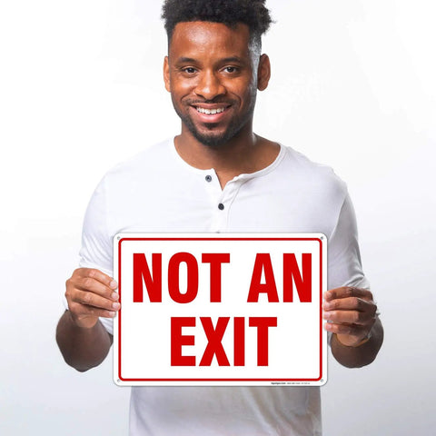 Built Tough Premium Aluminum Sign For Indoor And Outdoor Use No Fuss Rust Free Weatherproof And Ultra Durable With A Sharp Professional Look For Home Office Garage Shop And Retail Spaces, NOT AN EXIT sign