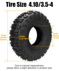 2 Pack 4.10-4 410-4 4.10/3.50-4 Inner Tubes, tire size dimensions, 24 PSI, durable replacement for lawn mowers and wheelbarrows.