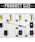 170 Piece Car Trim Fastener Kit Featuring Beefed Up U Clips And Phillips Screws Auto Body Panel Repair For Bumpers Doors Skirts Hoods Rig Ready Straight Fix Hella Durable All Year Round Coverage product size chart with screws and clips dimensions