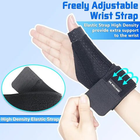 Reversible Thumb And Wrist Stabilizer Splint For Pain Relief And Carpal Tunnel with adjustable black wrist strap size S/M