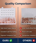 Pro Copper Crush Washer Set 350 Piece Brass Gasket Assortment 18 Metric Sizes Oil Drain Plug Seals in labeled case