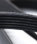 Close-up of 500J6 PJ V Ribbed Belt with 6 ribs, EPDM rubber, heavy duty oil and heat resistant, for lawn equipment and machinery.