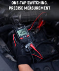 KM200P Digital Multimeter With All Button Operation TRMS Auto Ranging 4000 Counts NCV Detection in use under car hood