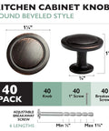 Oil Rubbed Bronze Cabinet Knobs One And One Quarter Inch Round Drawer Handles Pack Of Forty Everyday Hardware