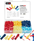 TTap Wire Connector Quick Splice Kit For 22 18 16 14 12 10 AWG Assorted Color Self Stripping Disconnect PA Insulated Spade Crimp