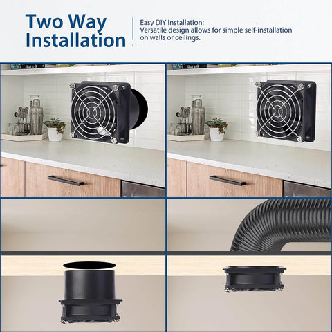 80mm 12V Axial Exhaust Fan With AC Plug Dual Ball Bearings installed on wall for DIY soldering and 3D printer enclosures
