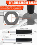 Diagram of Heavy Duty Gas Lift Cylinder Replacement For Office And Gaming Chairs, showing 5.5 inch stroke and dimensions.