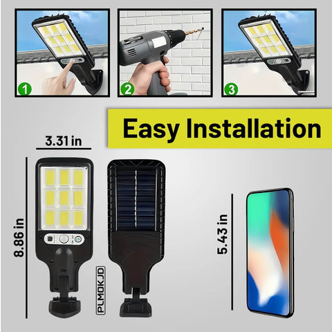 Easy installation of Outdoor Solar Wall Lights with Wide Angle Flood Lights, Motion Sensor, Dusk To Dawn, 4 Pack COB9.