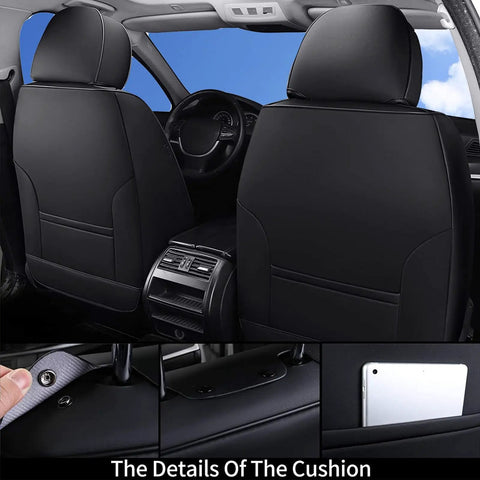 Premium Full Seat Cover Set For Cars All Five Seats Waterproof Nappa Leather Front And Rear Car Seat Protector interior view