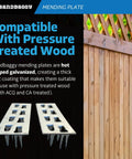 Built Tough Hot Dipped Galvanized Steel Mending Plates For Wood Deck Repair And Framing Reinforcement 1 Inch By 4 Inches for pressure treated wood.