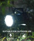 Emergency Spotlight Flashlight And Rechargeable Camping Lantern With High Lumen LED 800m reach lit during rain, IP65, 4800mAh