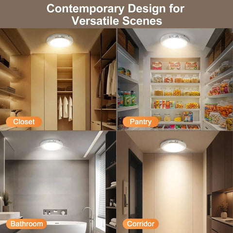 Rechargeable Ceiling Light With Motion Sensor No Wires Needed Battery Operated LED Closet Light With Remote And Timer