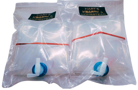Foldable 10L Water Containers 2 Pack With Spigot And Pouch For Camping, Hiking And Emergency Prep BPA Free in packaging