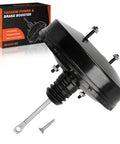 Heavy Duty Vacuum Power Brake Booster Straight Bolt Up For 1985 To 1991 Chevrolet Corvette with metal pushrod and screws.
