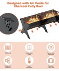 Two Pack Portable Folding Charcoal Grill Set For Camping And Backyard Barbecues Heavy Duty Campfire Grates with air vents