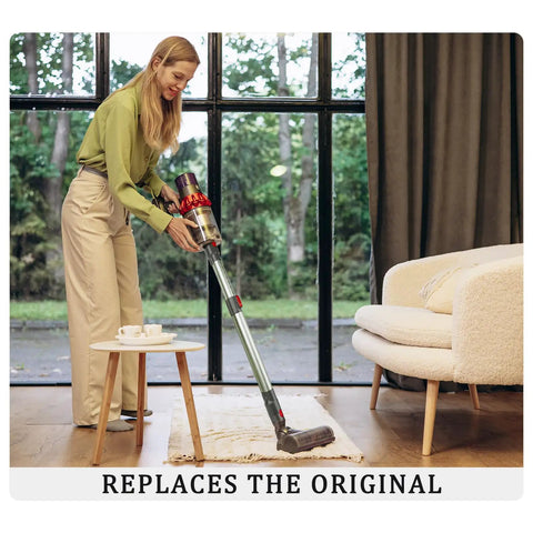 Person using Extension Wand For Gen5 And V Series Dyson Vacuum Cleaners Extendable And Adjustable Replacement Tube Rod 20.5 To 29 Inches