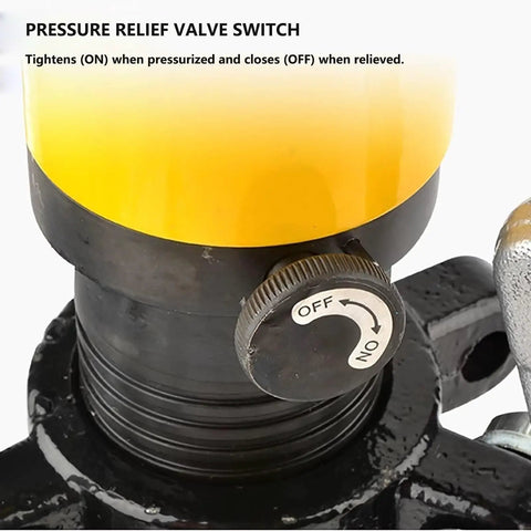 Pressure relief valve switch on High Performance Hydraulic Wheel Bearing Puller Separator Kit With 2 Or 3 Jaw Teeth Handles Rotors Sprocket Axles Made Carbon Steel Holds 33000 Lbs Rust Proof Tool Perfect For Garage Work Keeps Cars Running Longer Skip Cheap Stuff That Breaks