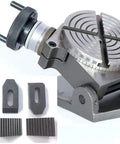 Dope 4 Inch Tilting Rotary Table With 0 To 90 Degree Tilt Lockable At Any Position 360 Degree Graduations and M6 Clamp Kit