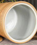 Heavy Duty Airtight Ceramic Kitchen Jar With Tight Seal For Fresh Rice Grains Coffee Beans Candy Snacks Solid Hella Spacious 20Kg Dry Food Storage Container interior view with smooth ceramic finish
