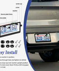 Set Of Two Matte Black Aluminum License Plate Frames For Front And Rear With Narrow Bezel And Rounded Corners Corrosion Resistant Finish Includes Screws Caps And Washers A Slick Durable Upgrade For Your Ride