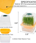 4 Pack Microgreen Sprouting Trays Kit With Humidity Domes, 5.9 Inch Square Grow Trays, 1.2mm Mesh Holes, BPA Free Sprouter Set