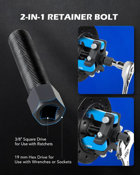 Harmonic Balancer Puller Kit With Adjustable 3 Jaw Puller Set showing 2-in-1 retainer bolt and hex drive details