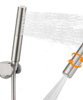 Beefy Brass 2 In 1 Function Handheld Shower Head Set With High Pressure 7 Inch Shower Head, High Flow Hand Shower Wand, Brushed Nickel Finish