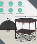 Portable Folding Picnic Table For Outdoors With 4 Cup Holders, Carrying Bag, Collapsible Camping Table dimensions and features