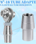 Five Eighths Inch 18 Thread Right Hand And Left Hand Weld In Bung Tube Adapter Kit With Universal Heim Joint Built To Last For Steel Tubing And Tie Rod End Setups, 1045 steel