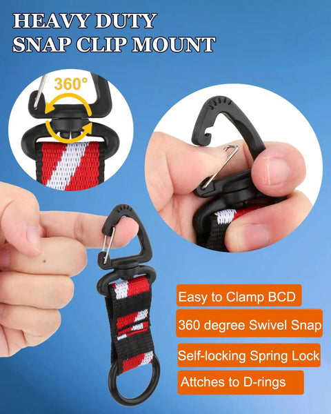 Scuba Octopus Holder Set Silicone Mouthpiece Keeper And Second Stage Regulator Tube Holder With Webbing Clip for easy BCD attachment