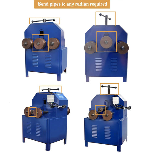 PreAsion Electric Pipe Bender Roller For Round Stainless Steel Tubing with three rollers and handle for bending pipes.