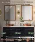 Modern Wall Sconce, Hardwired Wall Lamp for Bedroom Hallway Bathroom, Gold, displayed in a stylish bathroom setting with adjustable lighting.