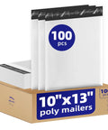 100 Pack 10x13 Poly Mailers For Ecommerce Shipping Waterproof Tear Resistant Self Seal Bags White Large Envelopes