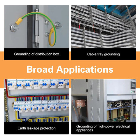 Various grounding applications using Badass Heavy Duty Flexible Braided Copper Engine Grounding Straps Five Pack for electrical systems.