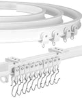 Flexible Curtain Track 10 Ft For RV And Home Use, Bendable Ceiling Curtain Rail System, Curved shower track with rollers and hooks