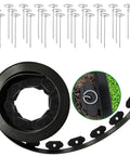 No Dig Landscape Edging Kit, 40 Ft Of 4 Inch Tall Flexible Plastic Border With 60 Metal Spikes For Lawn Or Garden, Easy Install