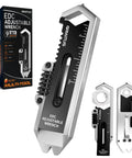 9 In 1 Pocket Multitool Wrench For Screws With Mini Pry Bar Nail Puller, Caliper Ruler, Bottle Opener, Glass Breaker, Keychain