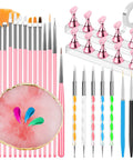 Magnetic Nail Stand Kit With Nano Tape Pro Nail Art Brushes Dotting And Sculpting Tools French Tip Liner Brushes Resin Palette
