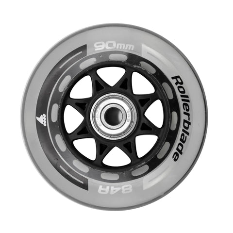 90Mm Inline Skate Wheels With SG9 Bearings 84A Hardness, 8 Pack Replacement Wheels For Unisex Skates Clear