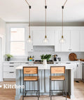 Fang Yan Mei Plug in Pendant Light,Clear Fluted Glass Shade Vintage Hanging Light Fixture with Plug in Cord over kitchen island.