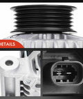 Close-up details of Beefy 130 Amp 12V Alternator For Chevy Cobalt 2005 2007 2.2L 2.4L HHR 2006 2007 Pontiac Pursuit 2005 2006 G5 2007