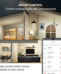 Smart Edison Style LED Bulbs 4 Pack Dimmable Filament Candelabra Lights 450 Lumen 40W Equivalent 2.4 GHz WiFi app control