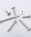 Heavy Duty Sheet Metal Screws Assortment Kit With Self Tapping And Self Drilling, 410 Stainless Steel Fasteners, various sizes displayed