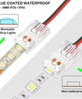 40 Pack 2 Pin 8mm RGB LED Strip Connectors Waterproof Solderless Adapter Easy Install for Gapless Track Connections image