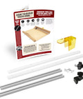 Top Shelf Diy Table Saw Crosscut Sled Kit With Two 19 Inch Predrilled Uhmw Slide Bars For Straight Shootin Precision And Total Shop Control Year Round parts and assembly instructions.