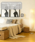 Set Of 2 59 Inch Tall Rice Paper Floor Lamps With On Off Footswitch Boho Chic Minimalist Standing Lamps For Living Room